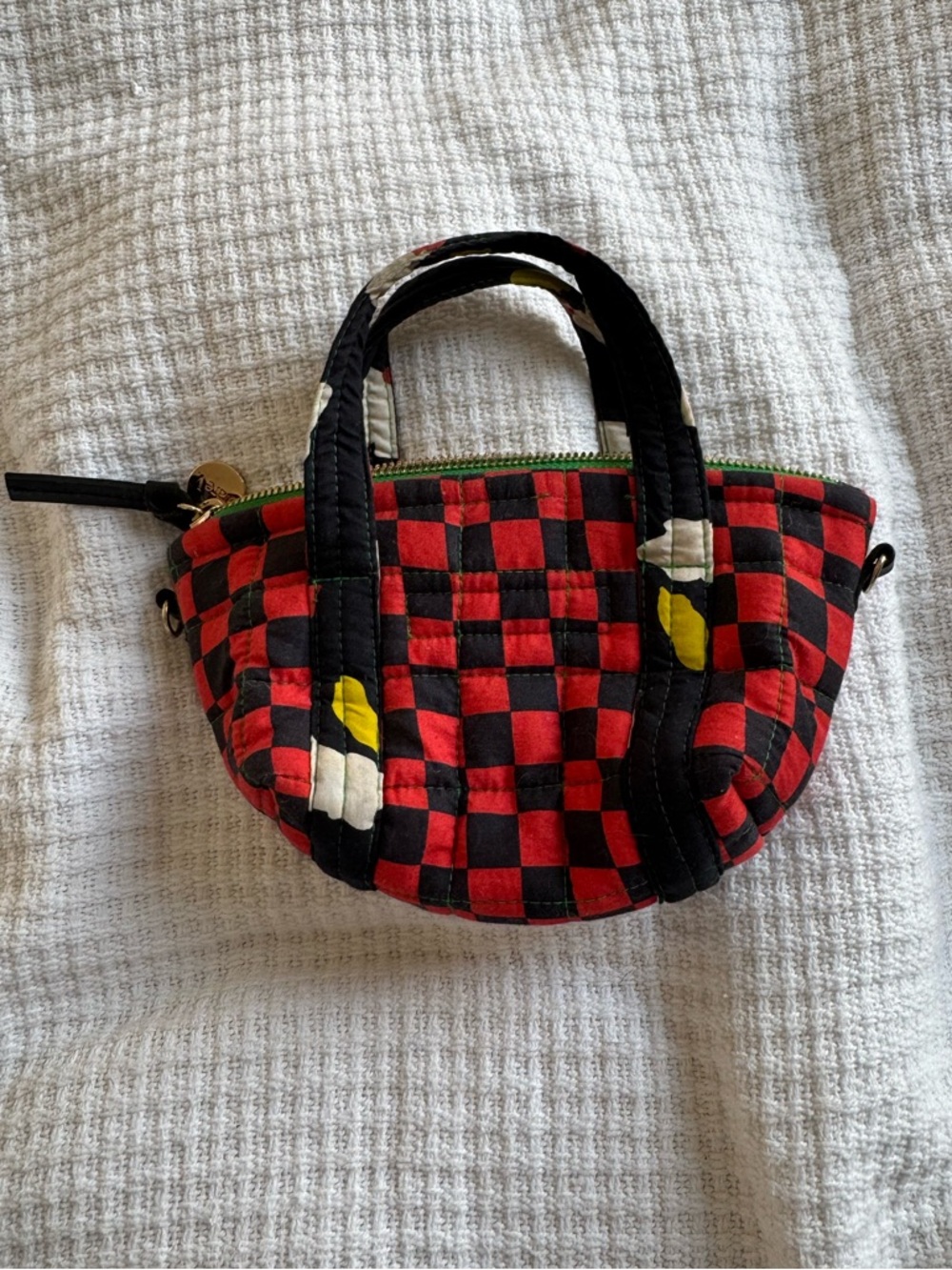 Clare V Lil Zip Sac Tote Checker Quilted Bag